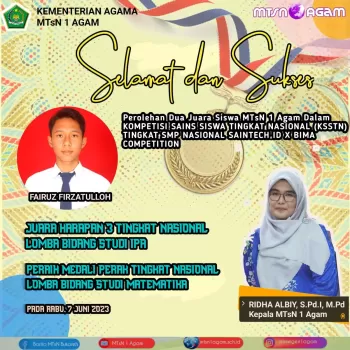 Siswa MTsN 1 Agam Mendapat 2 Juara Dalam Kompetisi Sains Tin