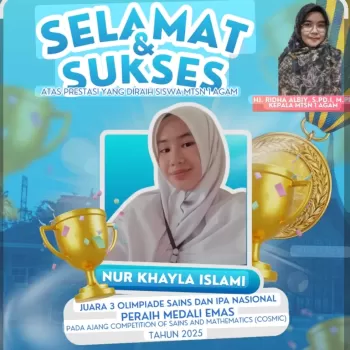Membanggakan! Siswa MTsN 1 Agam, Nur Khayla Islami, Sabet Me