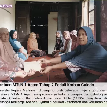 MTsN 1 Agam Saluran Bantuan Peduli Bencana Tahap Kedua Kepad