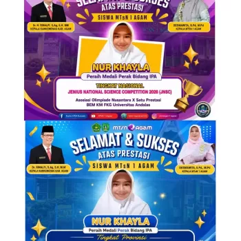 Siswa MTsN 1 Agam Raih Dua Medali Olimpiade Sains