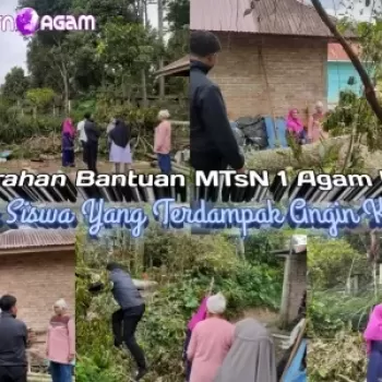 MTsN 1 Agam Salurkan Bantuan Peduli Bencana Kepada Siswa Yan