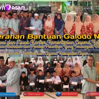 Penyerahan Bantuan Galodo Dari Kantor Kementerian Agama Kota