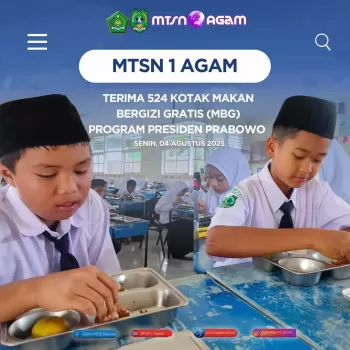 MTsN 1 Agam Terima 524 Kotak Nasi Bergizi Gratis dari Progra