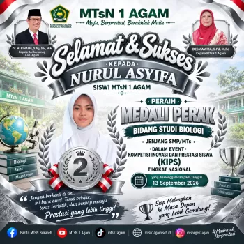 Siswi MTsN 1 Agam Raih Medali Perak Nasional KIPS 2026, Nuru